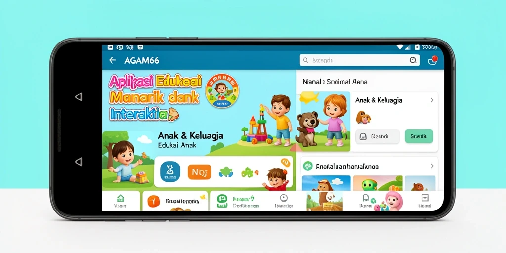 Tampilan antarmuka aplikasi AGAM66 untuk Edukasi Anak yang menarik.