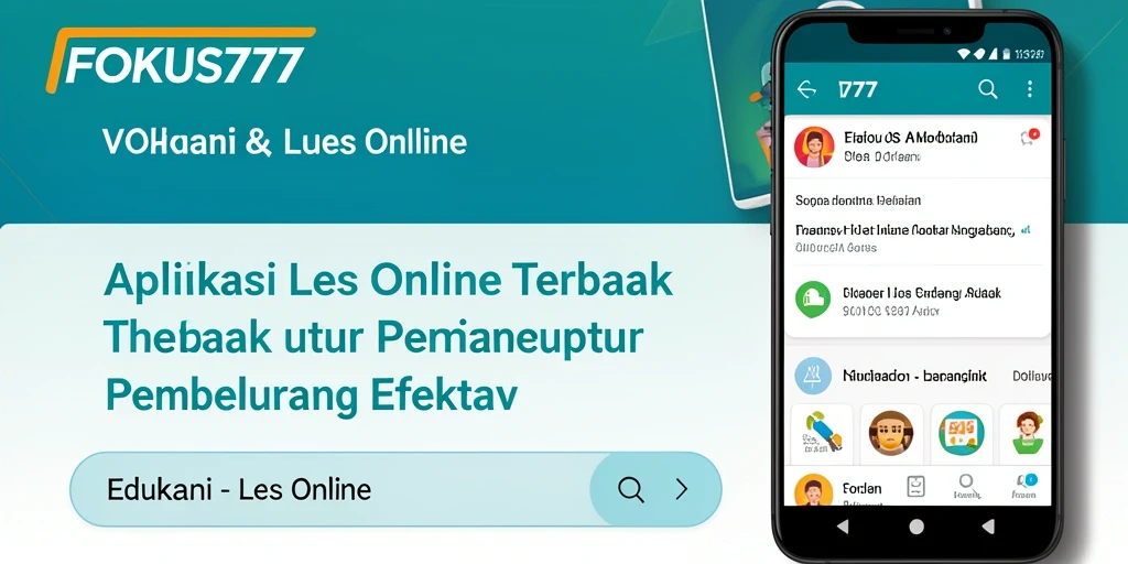 Antarmuka aplikasi FOKUS777 untuk pembelajaran Les Online yang mudah digunakan.