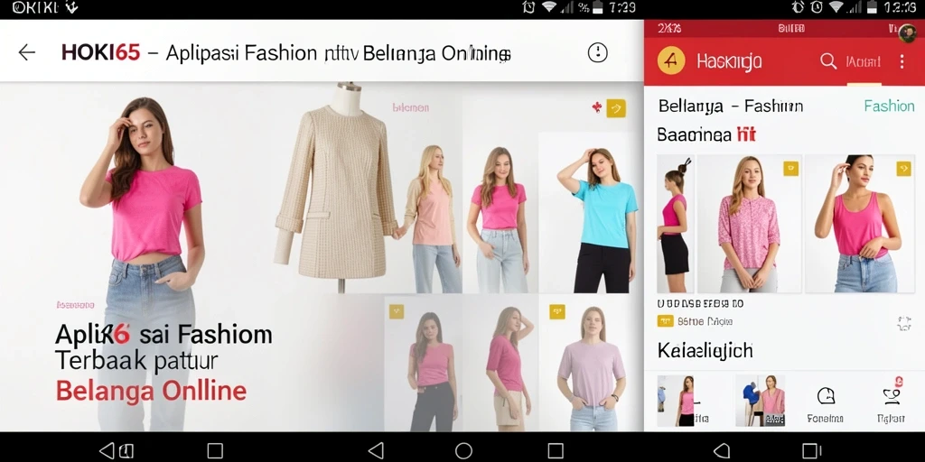 Antarmuka HOKI65 yang memudahkan pengguna dalam berbelanja Fashion.