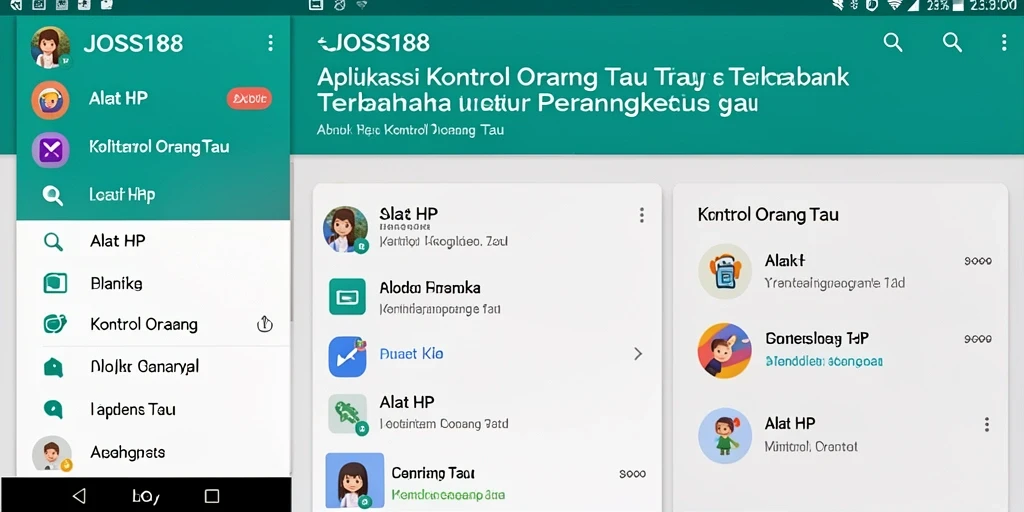 Tampilan antarmuka JOSS188 yang intuitif untuk kontrol orang tua.