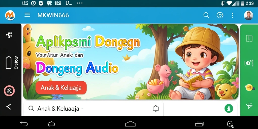 Tampilan antarmuka aplikasi MKWIN666 yang ramah untuk anak-anak.