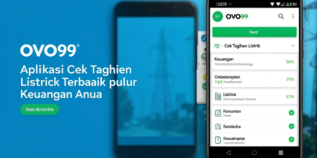 Tampilan antarmuka aplikasi OVO99 untuk cek tagihan listrik.