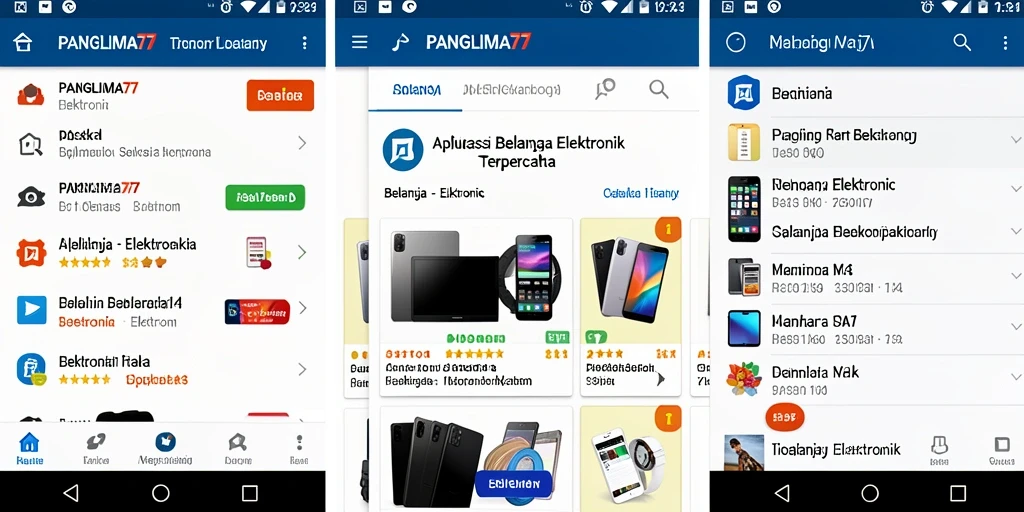 Screenshot utama <strong>PANGLIMA77</strong> menampilkan antarmuka belanja elektronik yang intuitif.