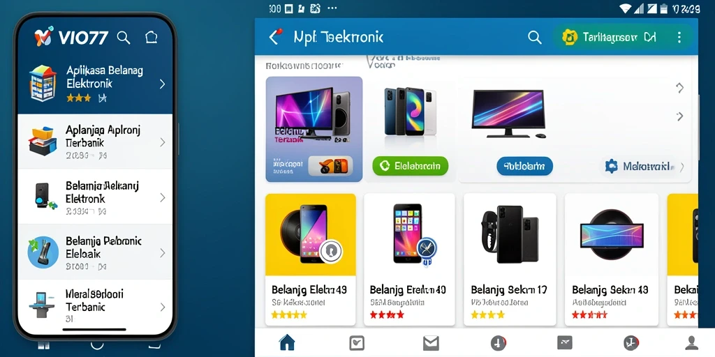 Antarmuka VIO77 yang modern dan fungsional untuk belanja elektronik.