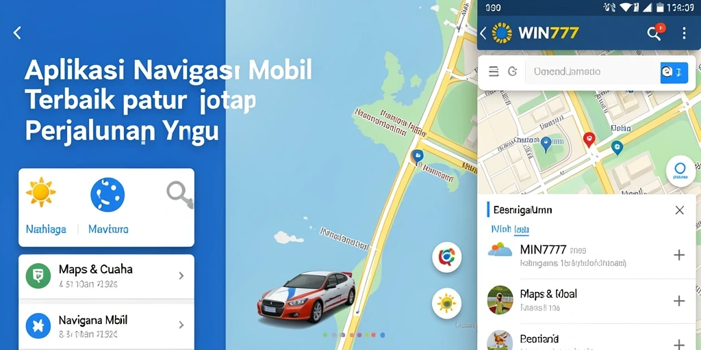 Tampilan antarmuka WIN777 yang ramah pengguna untuk Navigasi Mobil.