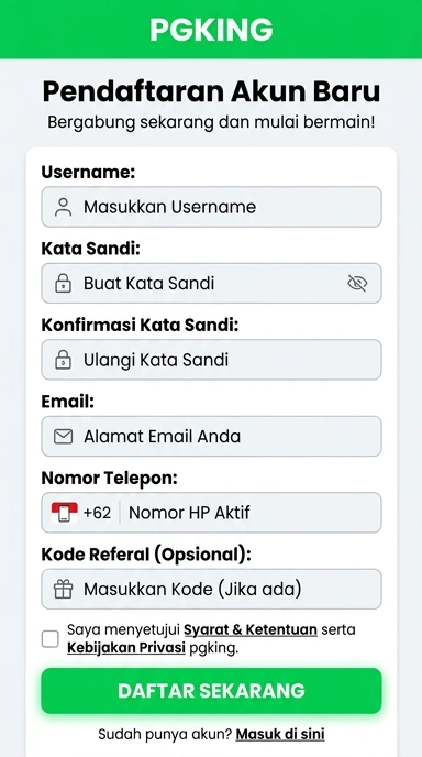 Buat Akun Baru pgking dengan Mudah dan Cepat